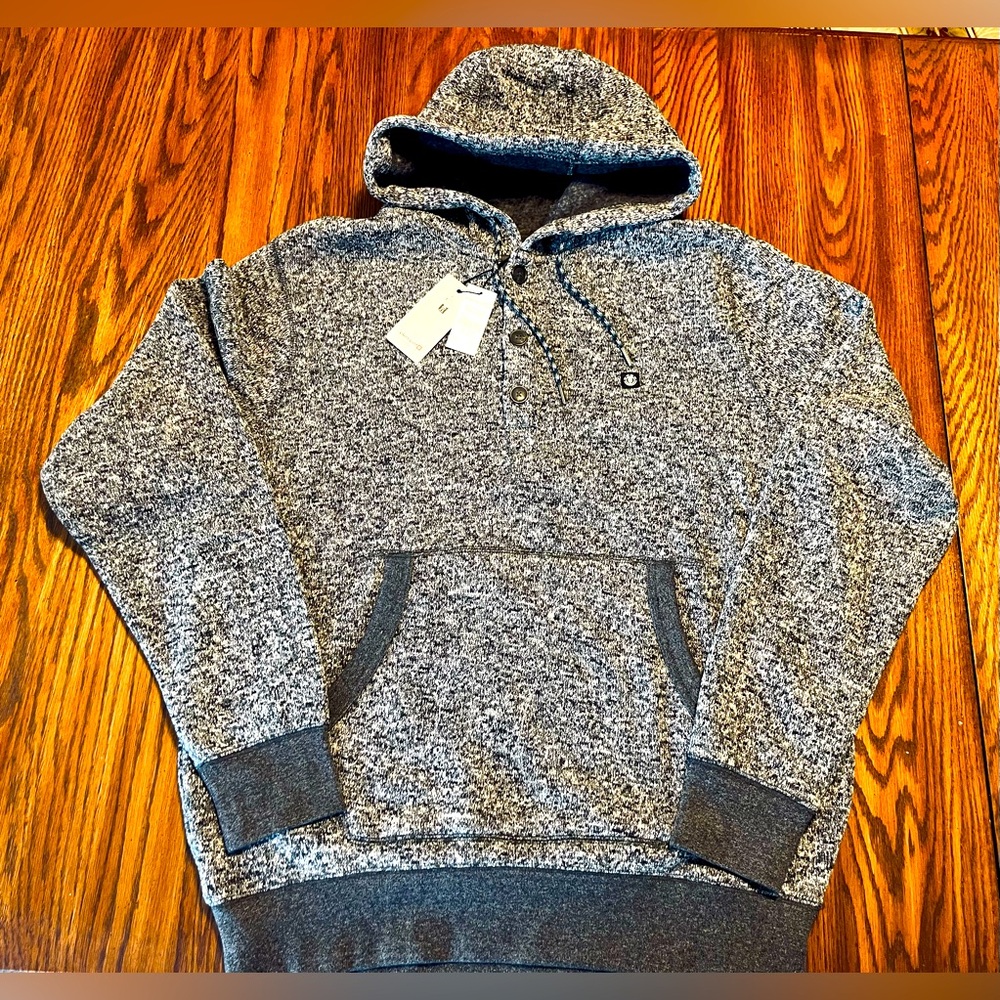 ELEMENT Highland Henley Pullover Hoodie Charcoal Heather - Men Sz Large NWT